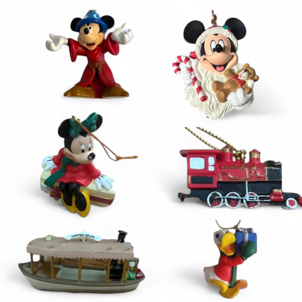 Vintage Disney Grolier Christmas Magic Ornament Lot of 6 Jungle Cruise Train
